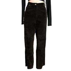 Vtg Suede Leather Pants Bootcut Brown Women Sz 14 Western Ranch Festival